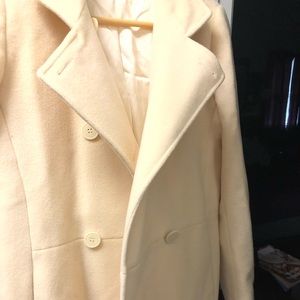 Pea coat knee length winter white